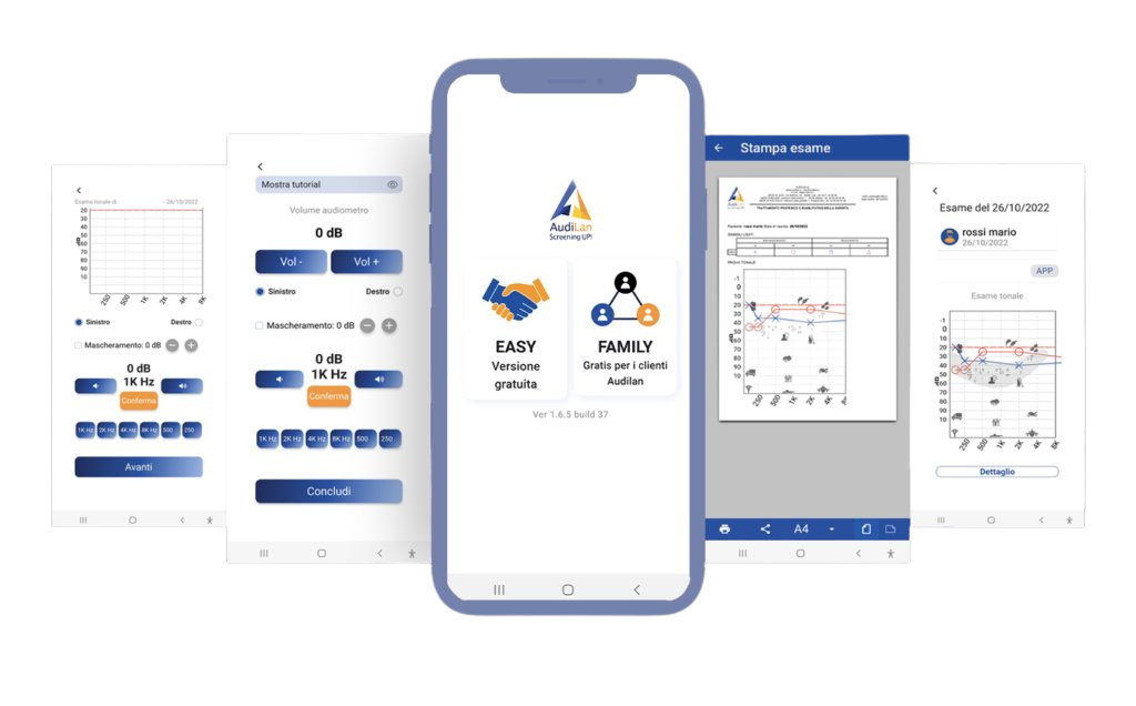 Le 5 schermate principali dell'app
